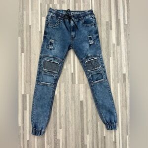 Premium Funk Jeans Biker Jogger Style - Slim fit distressed size 34